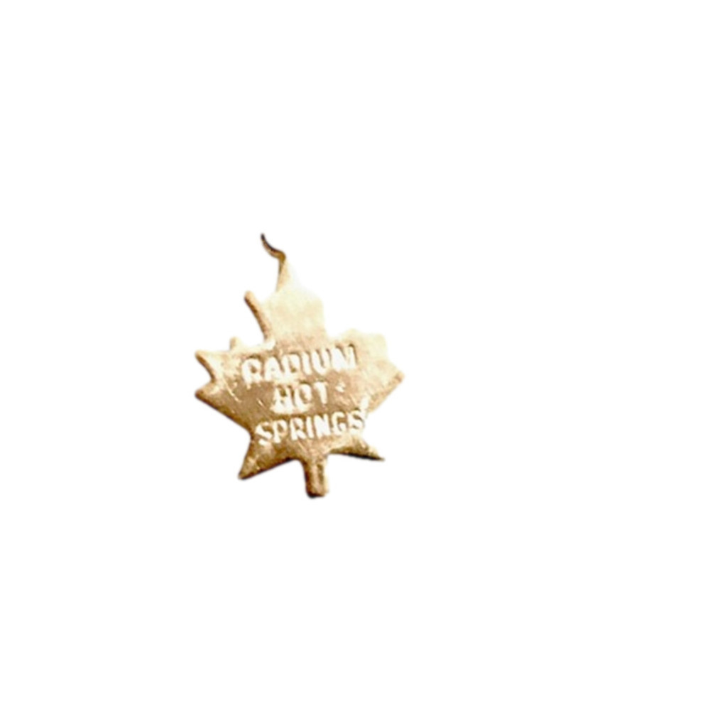 𝅺vtg Sterling Silver Mini Maple Leaf Charm or Pendant Radium Hot Springs